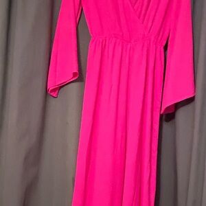 Vibrant Pink Long Sleeve Dress